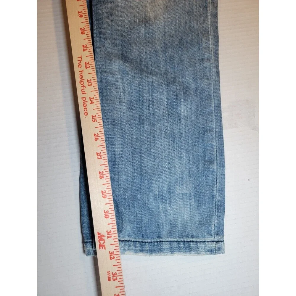 Desigual Men Jeans Regular Straight Size W34 L32 Button Fly Ripped 5 Pocket Blue
